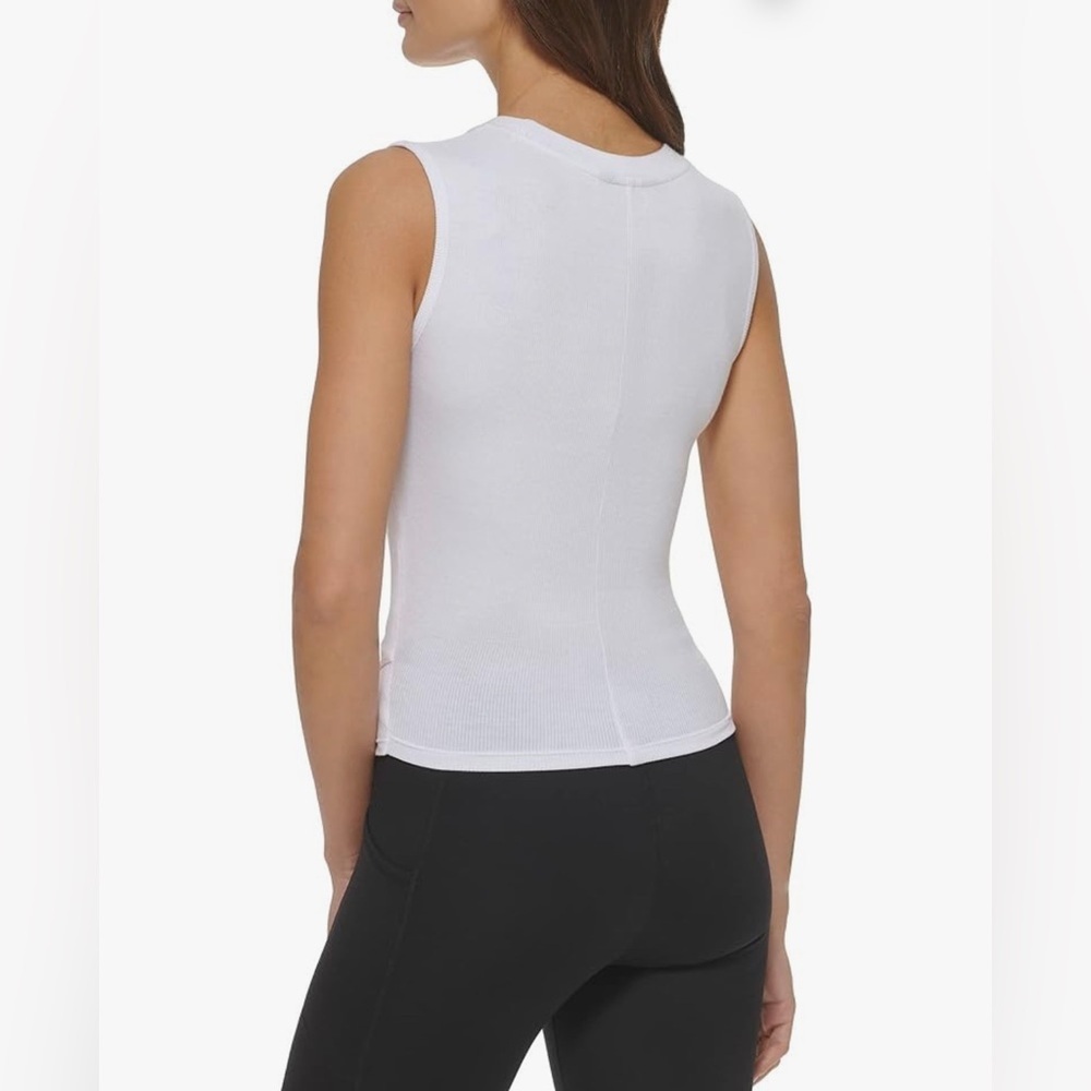 DKNY White Criss-Cross Front Active Tank Top – Size Large - Picture 5 of 8